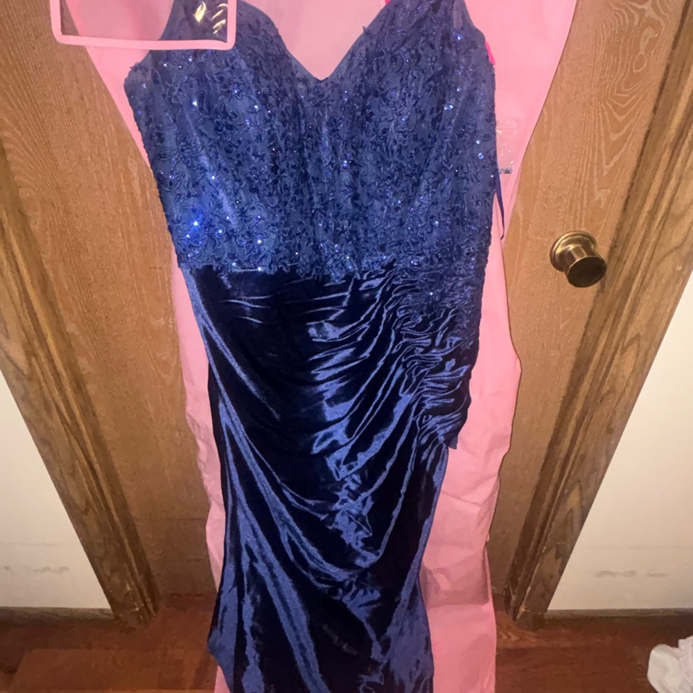 Sleek Midnight Blue Prom Dress
